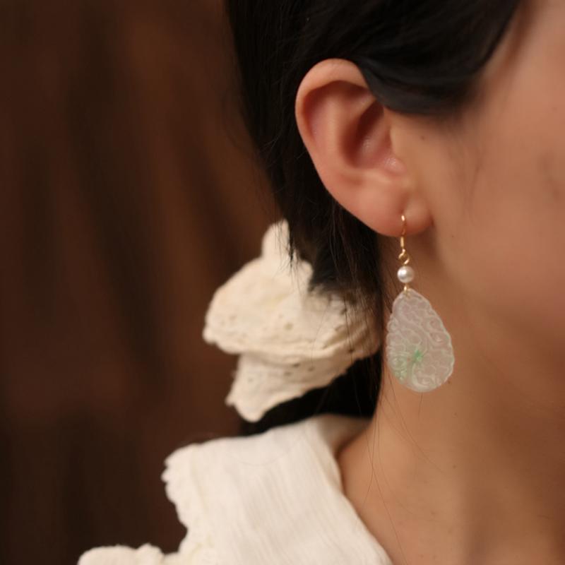 ピアス おしゃれ 緑 グラデーション レディース ファッション チャイナ風 アクセサリー ハイエンド レトロ 女性用 清涼
