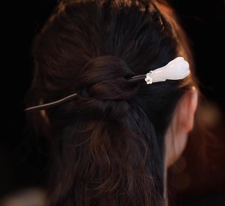 かんざし ヘアアクセサリー おしゃれ ファッション レディース ヘアピン チャイナ風 プレゼント マグノリア 花 女性 レトロ 髪飾り エレガント 簪 木製 民族風｜ラ・グラーヌ