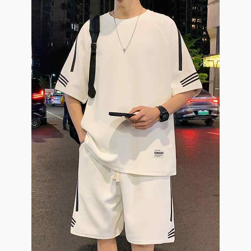 メンズ カジュアル セットアップ シンプル おしゃれ 快適 オーバーサイズ ゆったり ハーフパンツ 速乾 韓国 スタイル|ラ・グラーヌ
