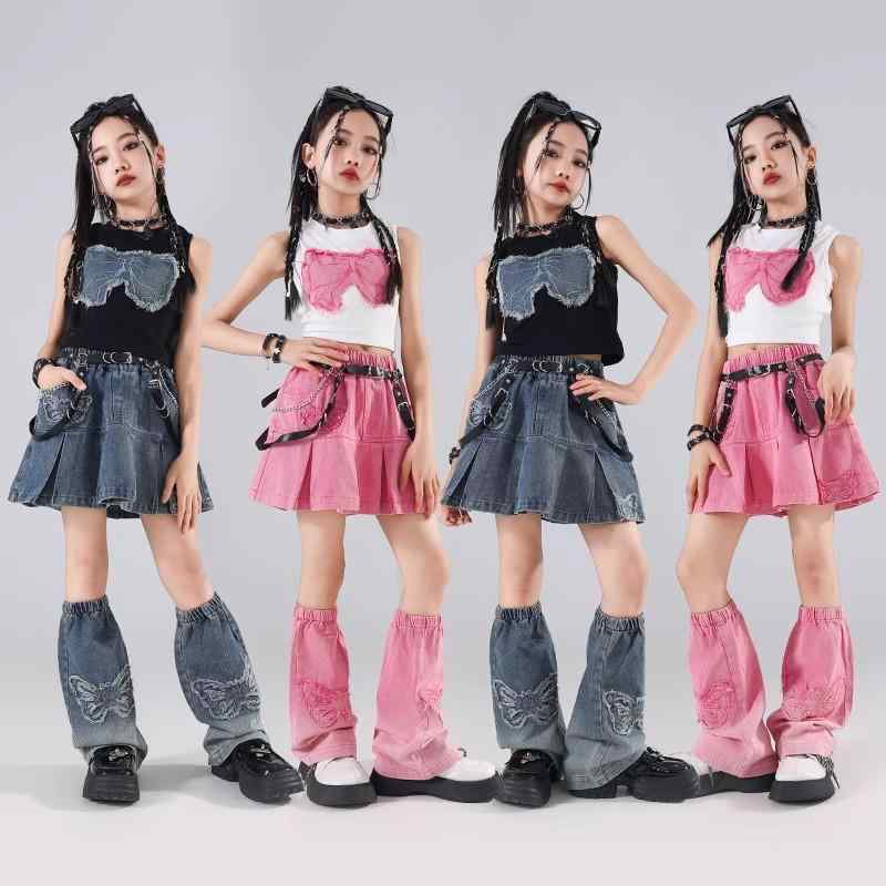 女の子 ジャズダンス服 夏 ドーパミン クール パフォーマンス スパイシー ジャズ 子供用 ヒップホップ スーツ ストリート ステージ衣装 カジュアル 4,265円