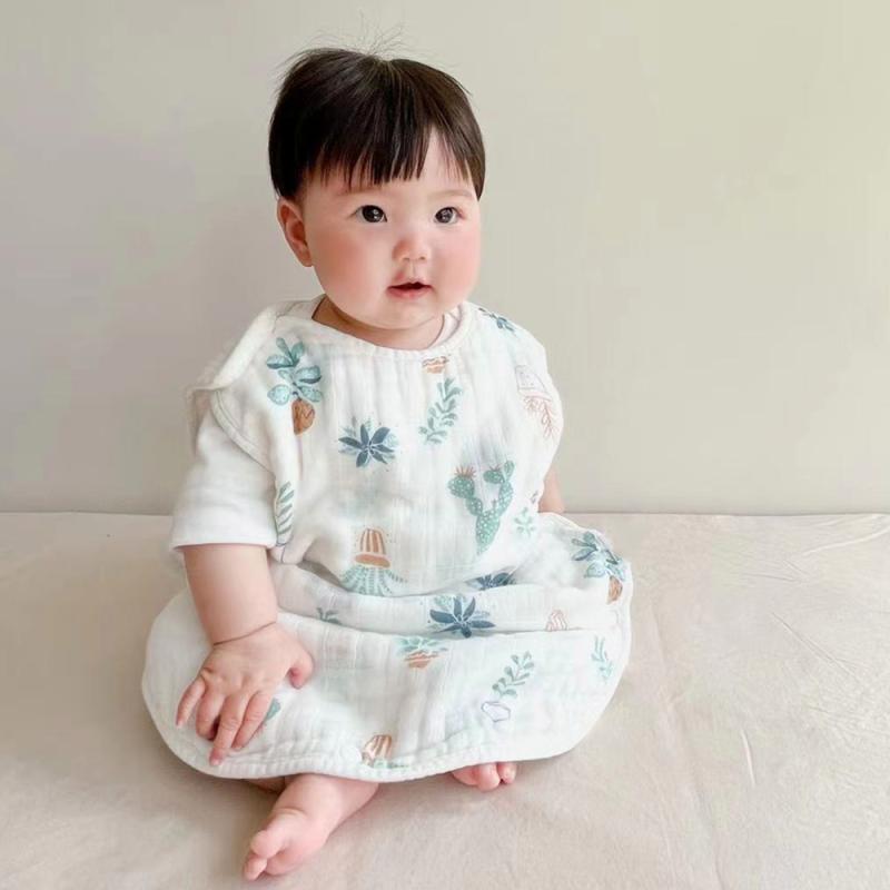 ベビースリーパー 8層 竹綿 ガーゼ ベスト ベビー 寝袋 ソフト 柔軟 通気性 赤ちゃん アンチキック キルト エアコン付きの部屋 春夏 薄手