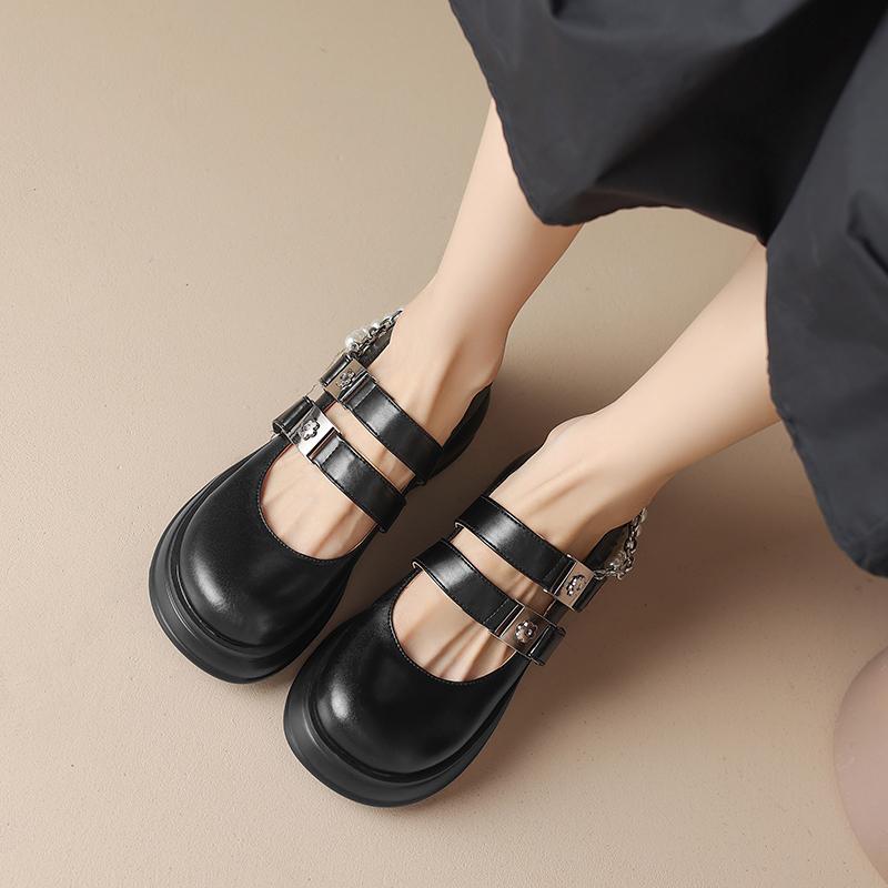パンプス 厚底 置き目毛革 シューズ 全能 プラット 沓底 うしろ帯 教え子 ゴシック ロリータ ハイヒール レディース 心地よい