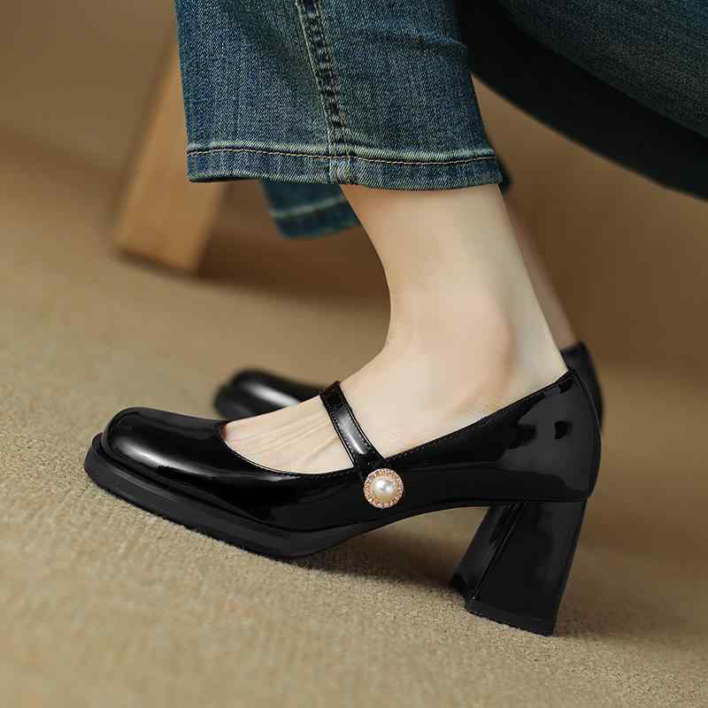 パンプス 吸いつける的 セレブ風 ハイヒール レディース 黒いこと 細工物 メリージェーン シューズ 御上さん 商行為 靴 窈窕たる