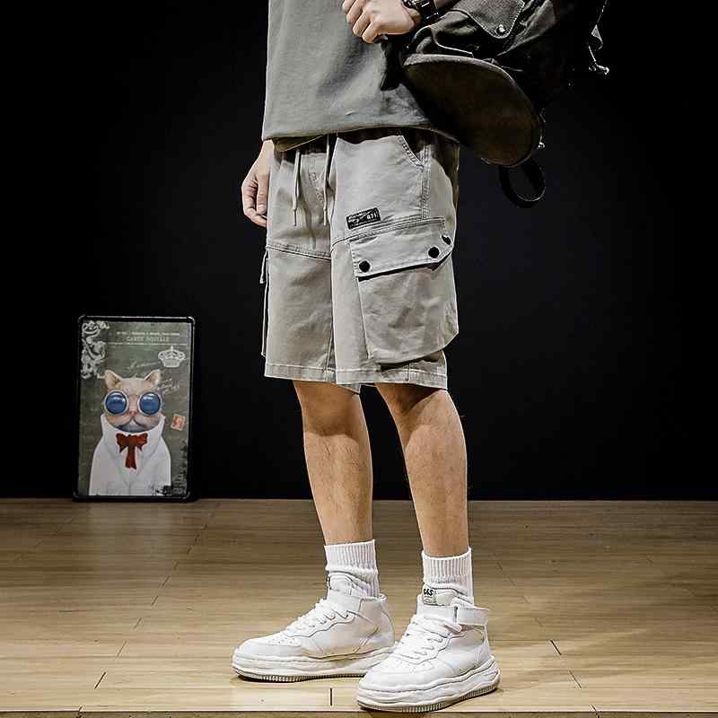ハーフパンツ メンズ 夏 綿 ゴム レトロ カーゴショーツ 大きいサイズ 5 分丈 ミディアム パンツ アウトドア 薄手 カジュアルパンツ ストレート 楽ちん パンツ