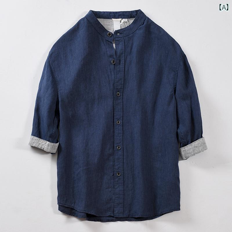 メンズ 紳士服 シャツ 半袖 爽やか スタンドカラー チャイナ風 夏 薄手カジュアル トップス 7,420円