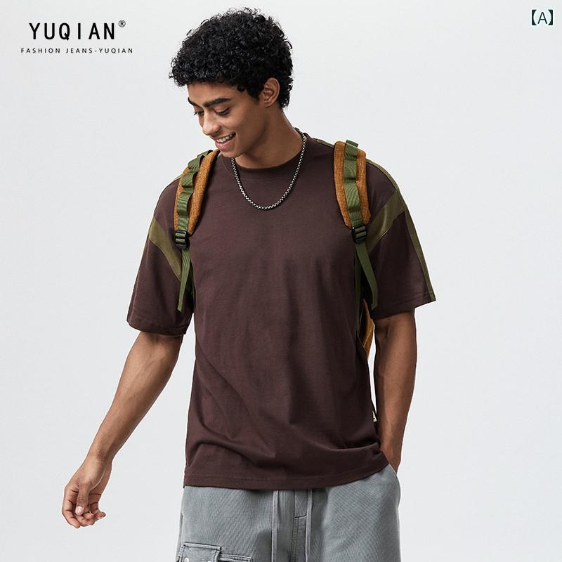 Tシャツ メンズ トップス 紳士服 シャツ 夏 半袖 アメリカン コットン 快適 ラウンドネック ストリート カジュアル