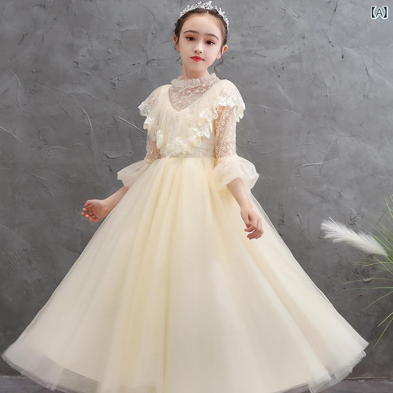 キッズ 子供服 春夏 女の子ロングドレス かわいい おしゃれ 韓国 着やすい プリンセス お祝い セレモニー 式典 祝賀 撮影 発表会 パーティー イベント 結婚式 フラワーガール パフォーマンス コスチューム 衣装 アイテム