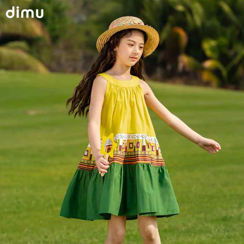 女の子 ワンピース 夏 かわいい ノースリーブ リゾート 旅行 ビーチ 子供服 キッズ ガールズ サマードレス 韓国 コットン