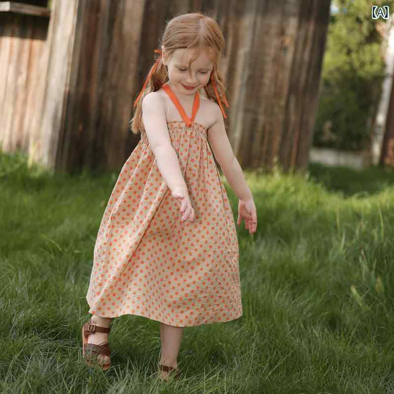 キッズ 子供服 ベビー服 赤ちゃん用 ワンピース ドレス レトロ クラシック かわいい おしゃれ 夏 ホルターネック