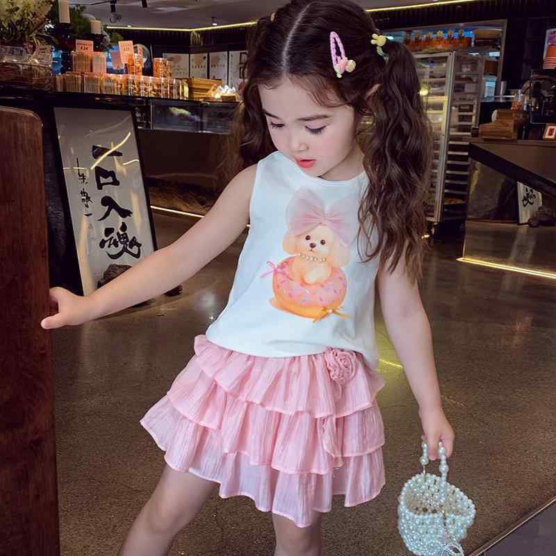 女の子 ティアードスカート 子供用 ピンク フリル ふわふわ おしゃれ ガーリー トップス セット 春夏