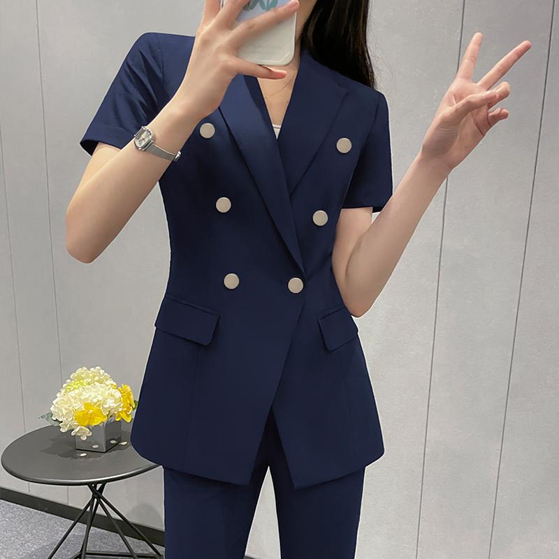 レディース スーツ ジャケット エレガント パンツ キャミ 夏 カジュアル 半袖 小柄 薄手 女性 ビジネス 参観日 結婚式 二次会