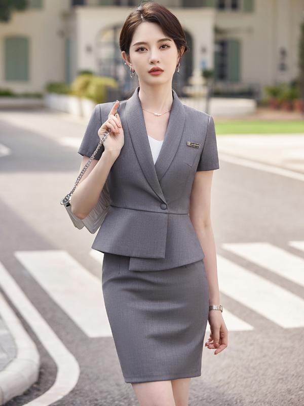 スカート 半袖 スーツ ジャケット レディース 夏 薄手 女性 ビジネス 参観日 結婚式 二次会 カジュアル フォーマルウェア 上品