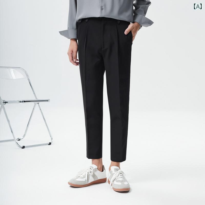 スラックス メンズ ファッション 紳士服 ビジネス カジュアル スリム フィット ロング パンツ ズボン 紳士 ノーアイロン