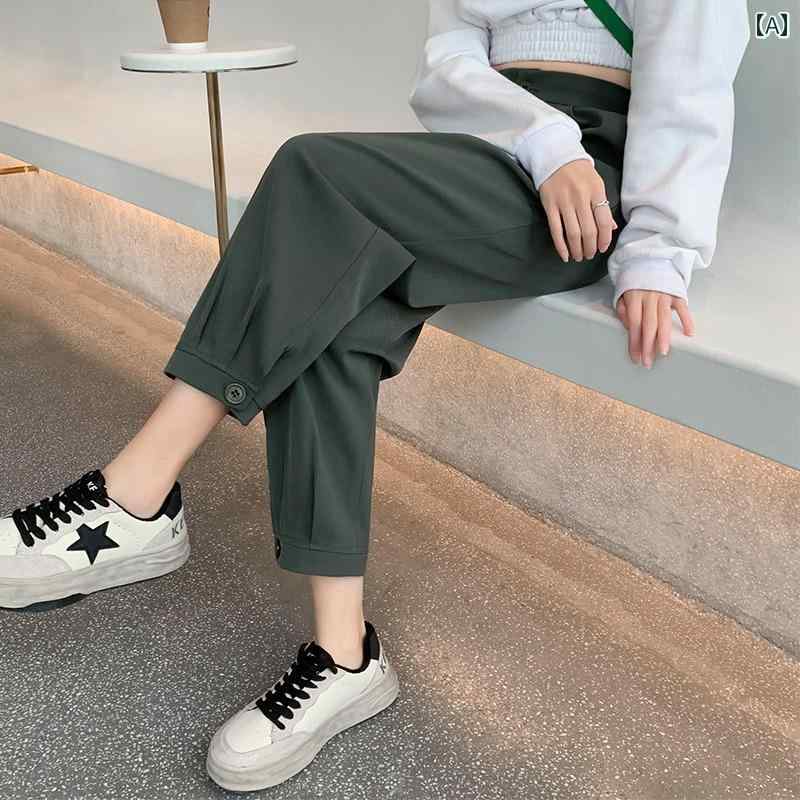 パンツ ズボン ボトムス レディース おしゃれ ファッション シンプル 夏 薄手 スリム ハイウエスト カジュアル ストレートレッグ ドレープ