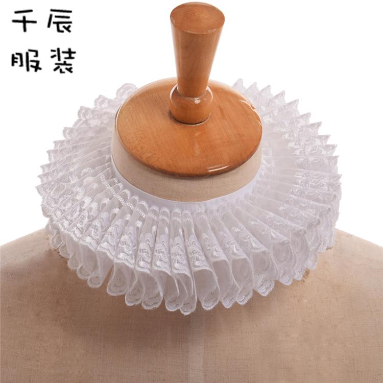 つけ襟 ピエロ ファッション アクセサリー 雑貨 服 高貴 ラフ カラー レトロ フェイク 襟 ドラマ ステージ パフォーマンス ウェディング パーティー 仮装 装飾品