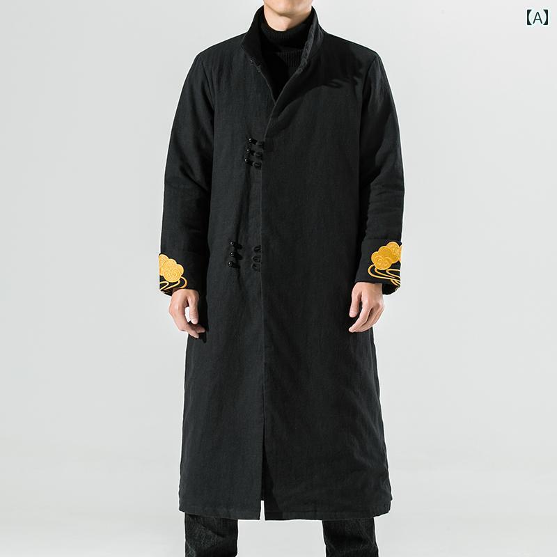 コート メンズ チャイナテイスト ジャケット 中華服 中国 服 ファッション カジュアル 普段着 レトロ ゆったり 大人 男性 大きいサイズ 冬