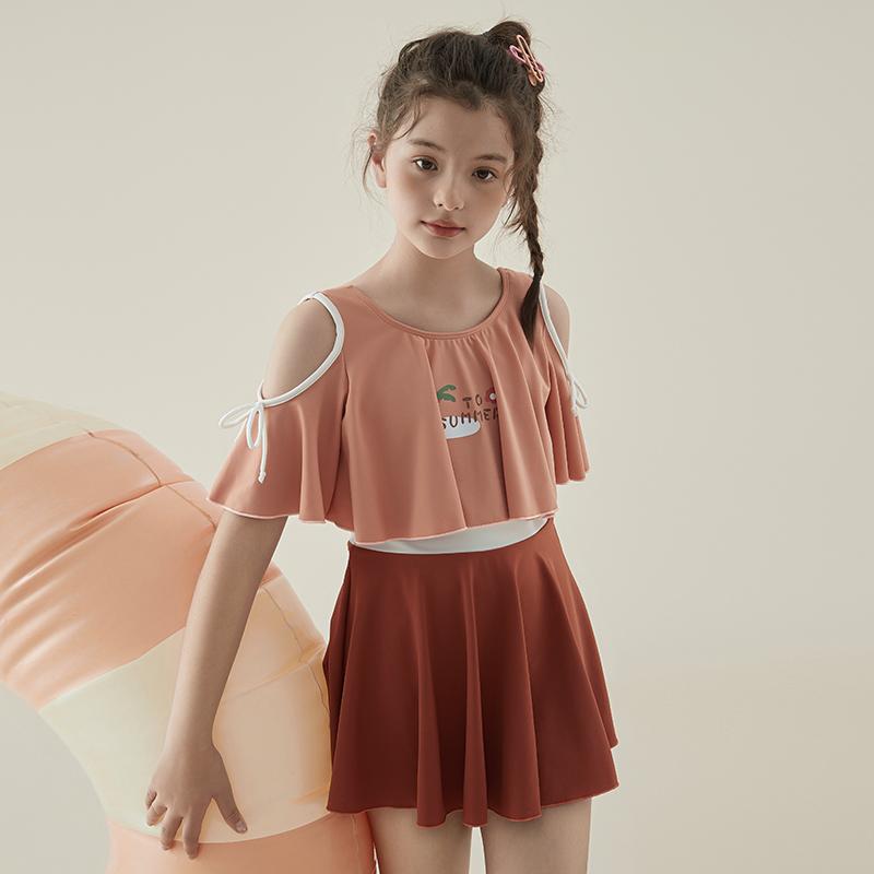 女の子 水着 夏 キッズ スイムウエア ラッシュガード ファッション ワンピース スカート 子供 かわいい 温泉 日焼け防止 水泳用品 海水浴 プール 水遊び スイミングキャップ付き