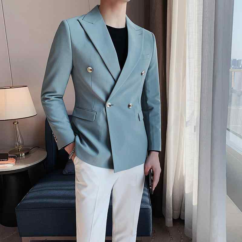 メンズスーツ ジャケット 春秋 スリムフィット フォーマル トップス ハイエンド ファッション 英国カジュアル スーツ 男性 エレガント フォーマル モダン スタイリッシュ