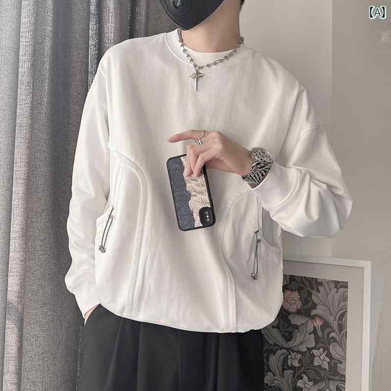 メンズ 紳士服 トップス シンプル カジュアル おしゃれ モダン スタイリッシュ モード スウェット 春秋 長袖