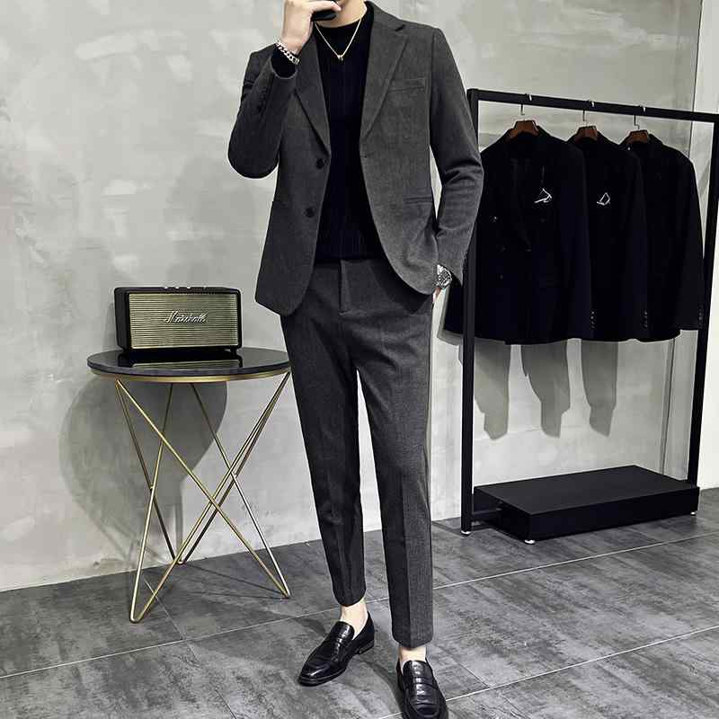 ジャケット スーツ パンツ セットアップ カジュアル おしゃれ ファッション メンズ ウール 春秋 高級感 ビジネス スリムフィット 英国風 大きいサイズ モダン 9,419円