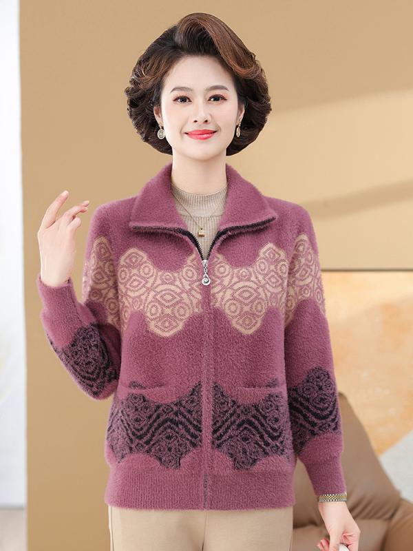婦人服 厚手 上品 ゆったり ジッパー 暖かい エレガント 日常使い おしゃれ 快適 大人かわいい ジャケット 防寒 レディース セーター 春秋冬