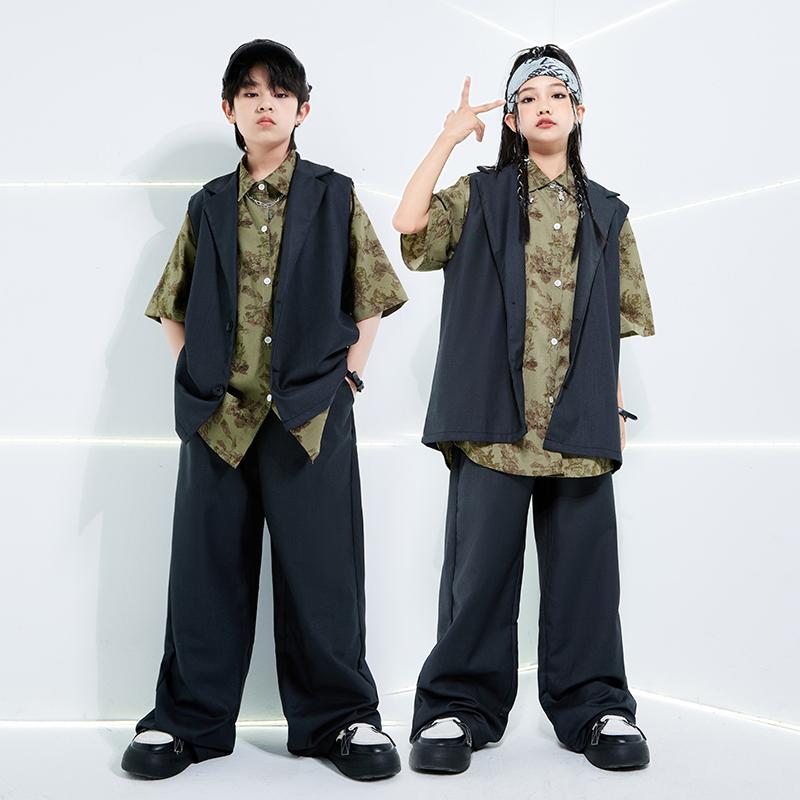 子供服 セットアップ ヒップホップ ストリート ダンス パフォーマンス イベント ステージ 衣装 カジュアル おしゃれ モノトーン コーデ 5,423円