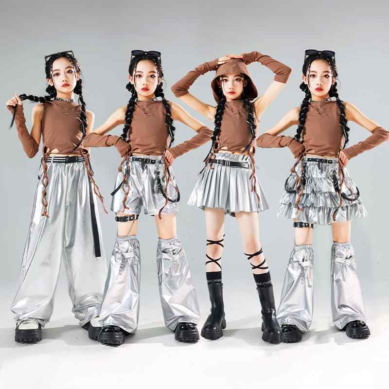 女の子 ダンス パフォーマンス ヒップホップ ストリート スタイル イベント 衣装 シルバーコーデ グループ