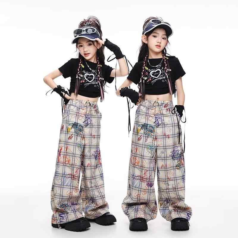 子供服 セットアップ ダンス 衣装 夏 クール ヒップホップ パフォーマンス イベント ステージ おしゃれ ＰＯＰ コーデ