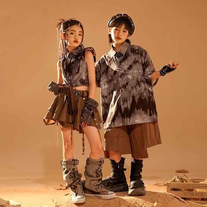 子供服 セットアップ ヒップホップ パフォーマンス イベント ステージ ダンス 衣装 カジュアル おしゃれ キッズ 小学生