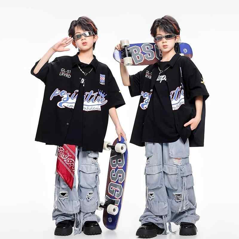 子供服 セットアップ 男の子 ストリート ヒップホップ ダンス イベント ステージ パフォーマス 衣装 カジュアル Bボーイ シック