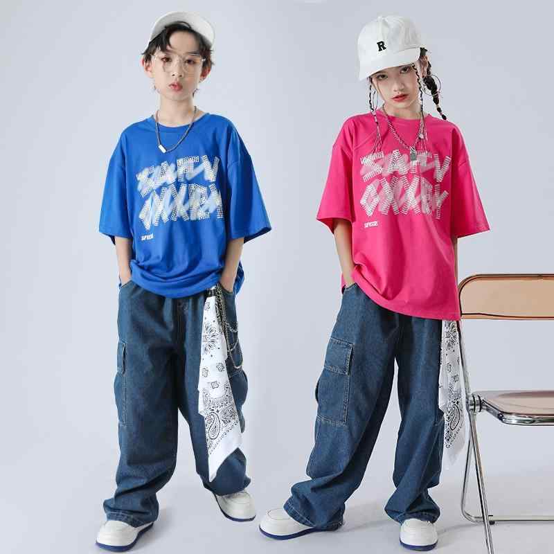 その他子供 ヒップホップ キッズウェア 男の子 ピンク 青 半袖
