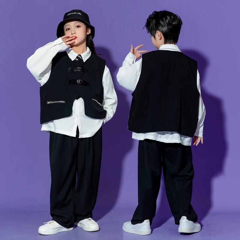子供用 キッズウェア ストリート ファッション ダンス パフォーマンス 衣装 おしゃれ カジュアル セットアップ かっこいい クール トレンディ イベント グループ ボーイ ガール