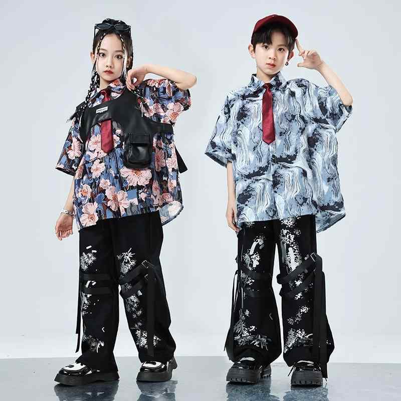 子供 ヒップホップ サスペンダーベスト 男の子 キャットウォーク 女の子 パンツ ジャズ ユニーク ダンス パフォーマンス 服