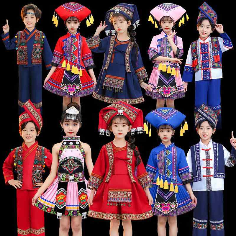 キッズ 男の子 女の子 イベント ステージ パフォーマンス 民族 衣装 コットン 文化 カラフル 伝統 ファッション