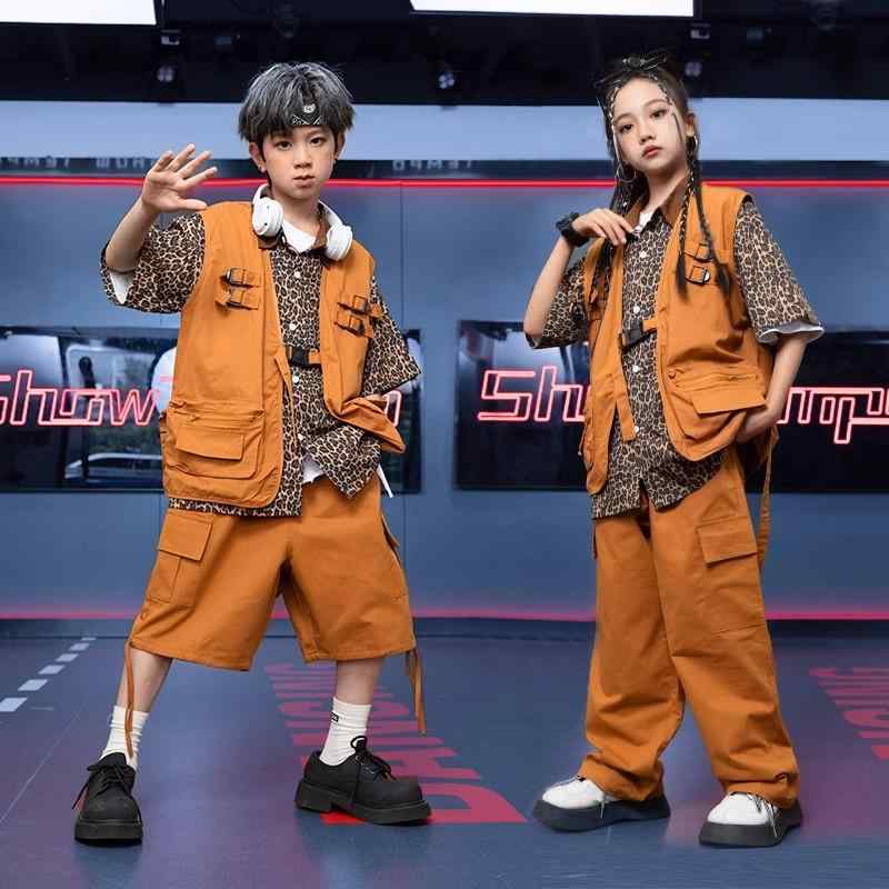 ストリート ダンス 子供用 服 男の子 ベスト セット ヒップホップ ステージ パフォーマンス モダン パンツ 女の子
