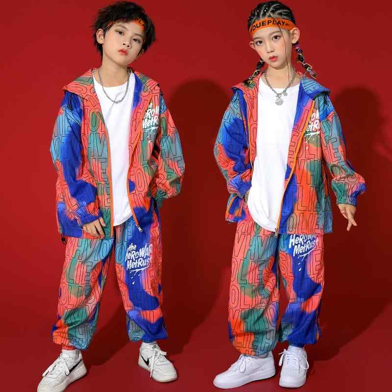 子供服 キッズ ダンス 衣装 カラフル ユニーク ユニセックス ヒップホップ ジャズ パフォーマンス ストリート カジュアル スポーティー 動きやすい