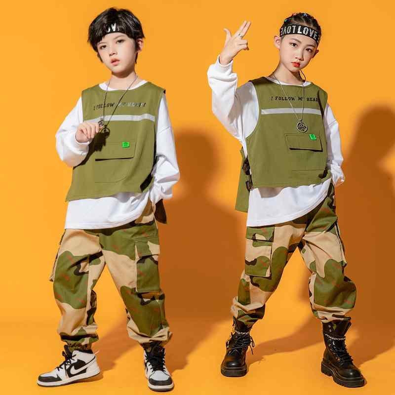 子供 ヒップホップ ストリート ダンス スーツ 子供服 男の子 女の子 ジャズ パフォーマンス カジュアル ダンス コスチューム ジャズダンス 機能的 キッズ