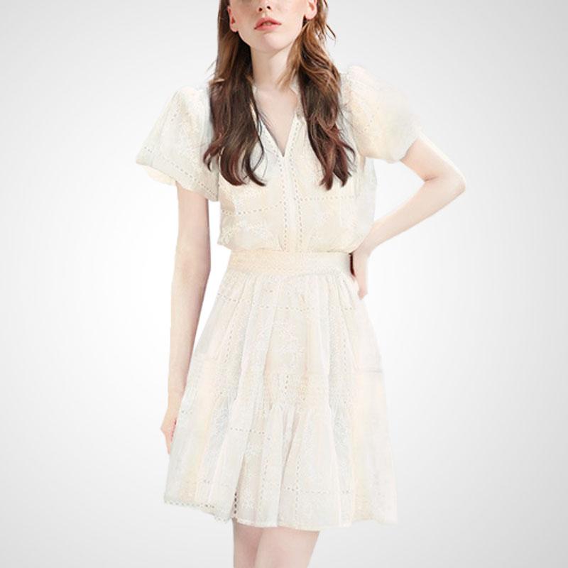 レディース ガールズ フレンチ セットアップ 夏 半袖 刺しゅう トップス スコート 雅びやか 女子らしい たまり場 心地よい 今めかしい 愛くるしげ お出かけ 会う約束