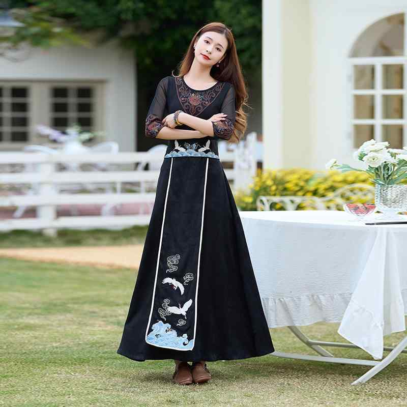 ボトムス スカート ロング 刺・墸 チャイナ エレガント 総柄 スリム フィット 長い 中国風 レトロ 漢服 かわいい 婦人服 清楚 春夏秋 女性 小さめ レディース