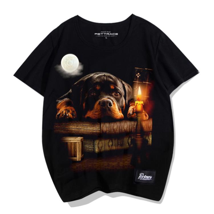 Tシャツ 犬柄 犬 ドッグ プリント 夏 ラウンドネック 半袖 アメリカンレジャー ポップ ゆったり