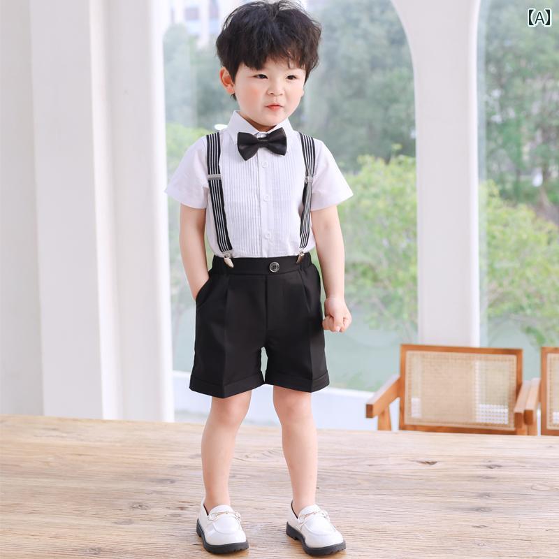 男の子 赤ちゃん チェック柄 夏 半袖 薄手 パフォーマンス パーティー フォーマル ブリティッシュ 正装 かっこいい