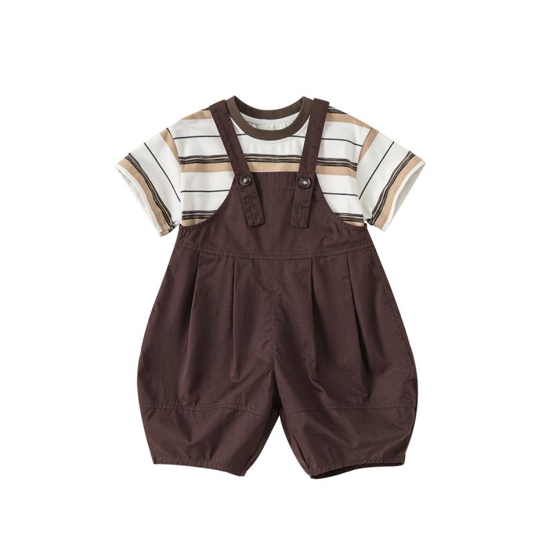 キッズ 夏服 セットアップ 幼児 ベビー 男の子 ツーピース Tシャツ ズボン ストライプ サマーウェア カジュアル