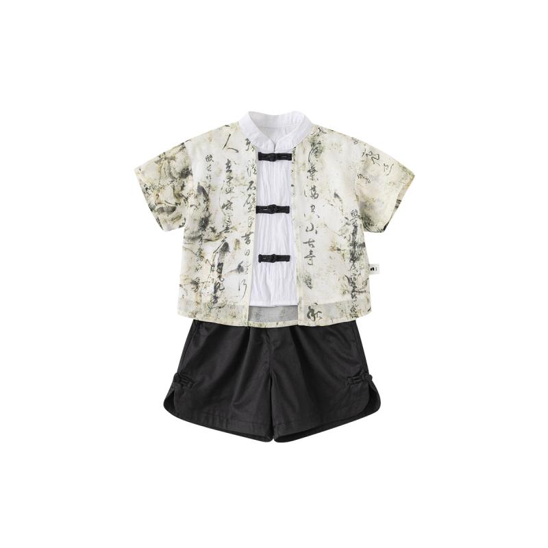 ベビー服 男の子 サマースーツ チャイナ風 ツーピース シャツ パンツ 夏 普段着 服 ラブリー 幼児服