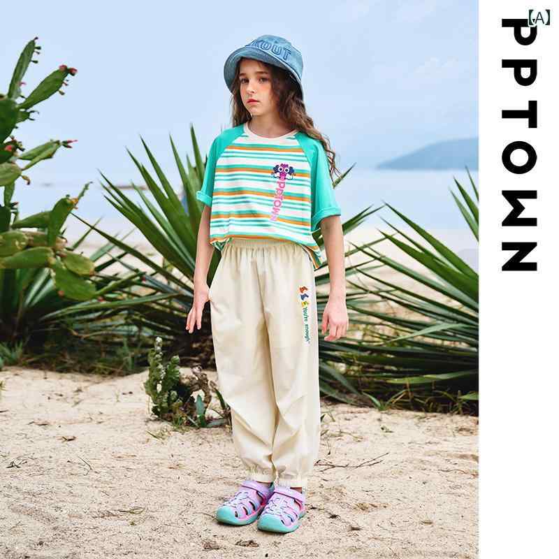 キッズ 子供用 夏 半袖Tシャツ パンツセット かわいい おしゃれ 着やすい 動きやすい 快適 韓国 海 プール 遊び 学校 幼稚園 保育園 ダンス 衣装 キャンプ レジャー アウトドア マリン スポーツ 旅行