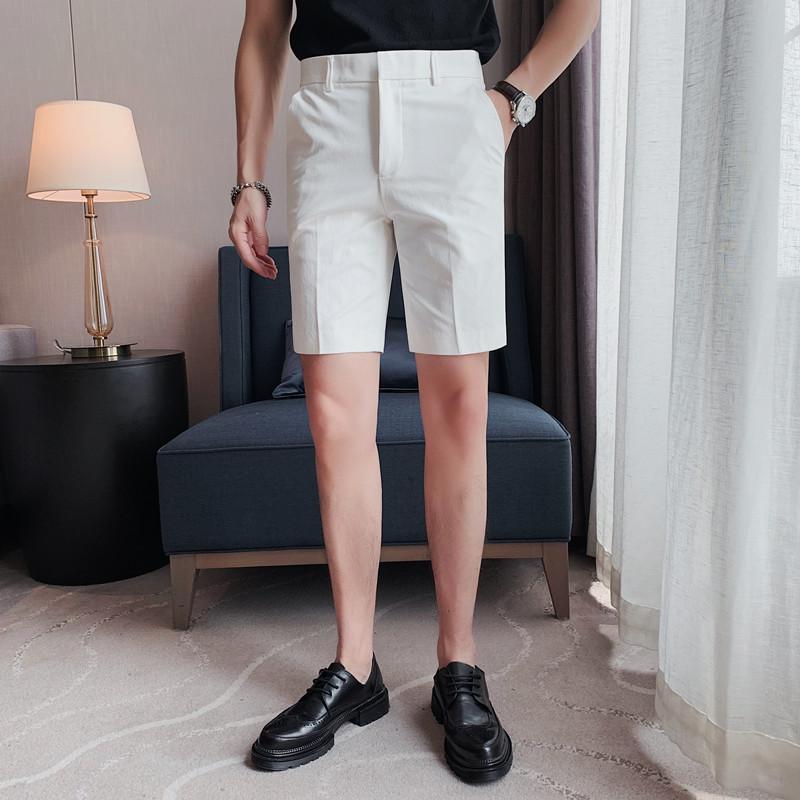 スラックス メンズ ファッション スーツ パンツ ハーフパンツ カジュアル フォーマル ズボン ボトムス ショート ストレート ドレープ スリムフィット 薄手 夏 男性 紳士服