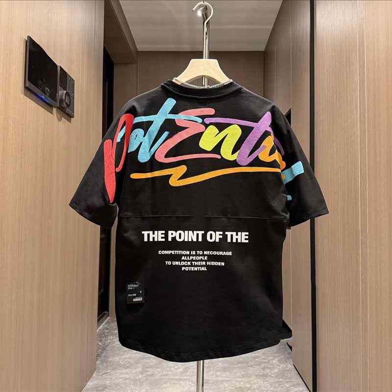 シャツ トップス 夏 半袖 ラウンドネック Tシャツ メンズ プリント グラフィティ カジュアル カップル ユニセックス レイヤリング シャツ