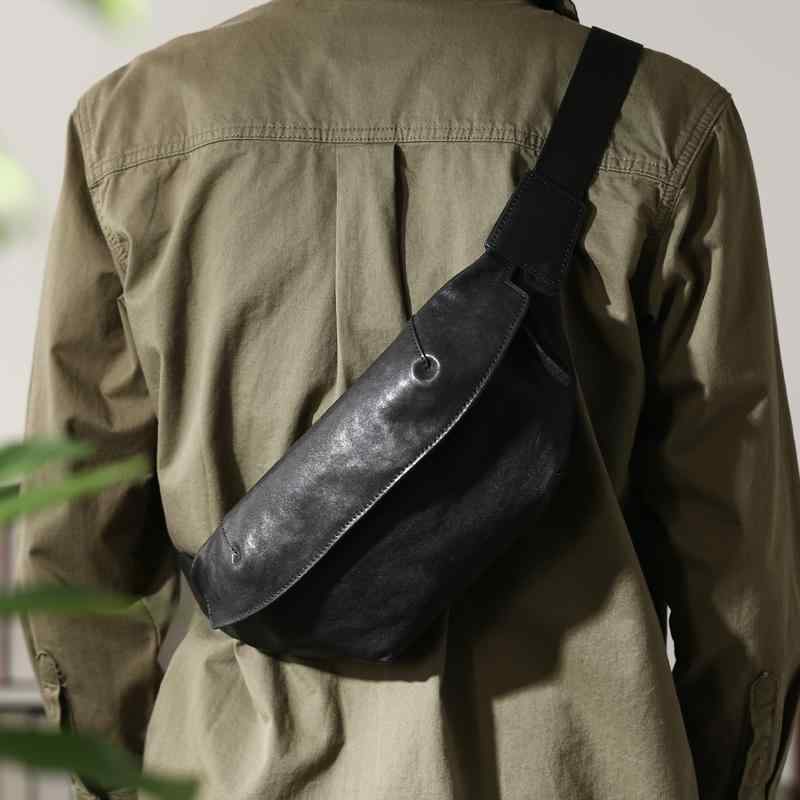チェストバッグ 高級感 メンズ バッグ クロス ボディ 植物タンニンなめし 牛革 ウエスト スマートフォン 収納 ポーチ 小さいサイズ 鞄 カジュアル レトロ｜ラ・グラーヌ