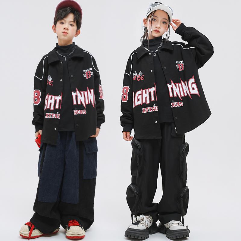子供 ガールズ ボーイズ ファッション パンツ トップス 長袖 シャツ ストリート ダンス パフォーマンス ヒップホップ ドラム演奏 スーツ セットアップ アクティブ