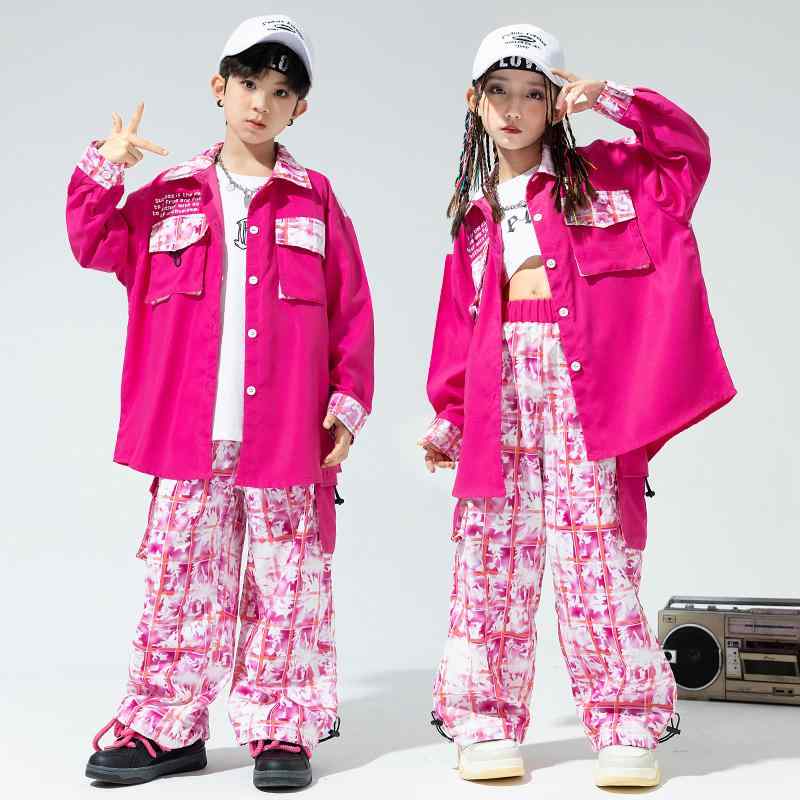 子供用 キッズウェア 長袖 ゆったり セットアップ ポップ カラフル ストリート ファッション ダンス パフォーマンス 衣装 かわいい おしゃれ イベント お出かけ アウトドア