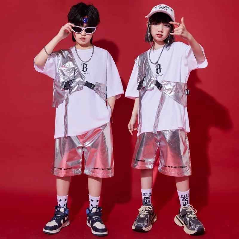 キッズ 子供用 ストリート ダンス ヒップホップ パフォーマンス ステージ 衣装 カジュアル おしゃれ 万能 セットアップ